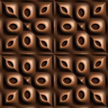 3d seamless tile pattern brown leather background.