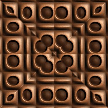 3d seamless tile pattern brown leather background.