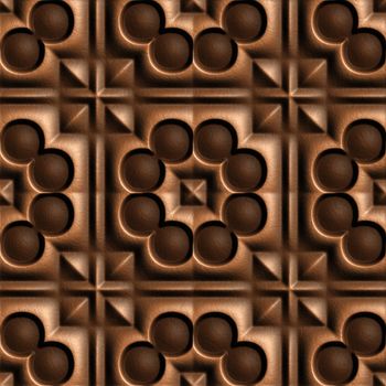 3d seamless tile pattern brown leather background.