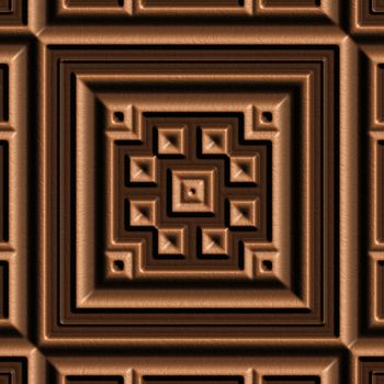 3d seamless tile pattern brown leather background.