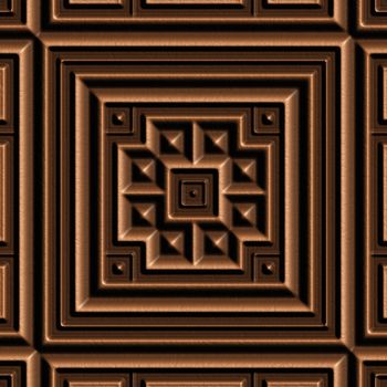 3d seamless tile pattern brown leather background.