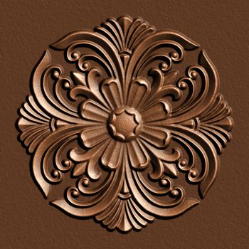 Leather vintage floral ornament background decor element