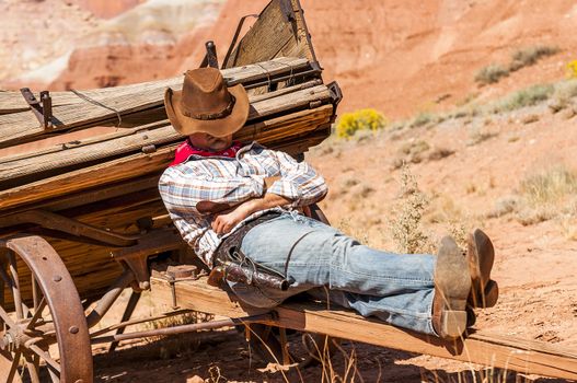 SOUTH WEST - A cowboy takes time to rest and reflect. 