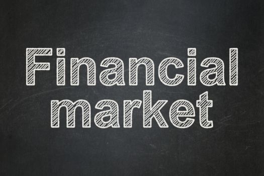 Money concept: text Financial Market on Black chalkboard background