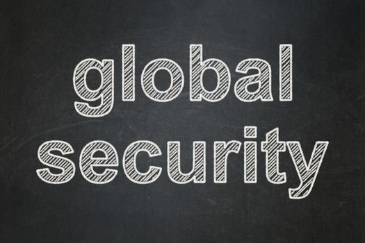 Security concept: text Global Security on Black chalkboard background