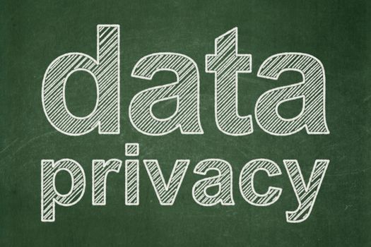 Safety concept: text Data Privacy on Green chalkboard background