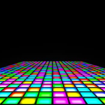 2d illustration of a multi color lights floor