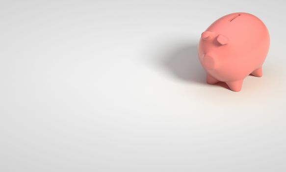 COLOR PHOTO OF PIGGY BANK ON WHITE BACKGROUND