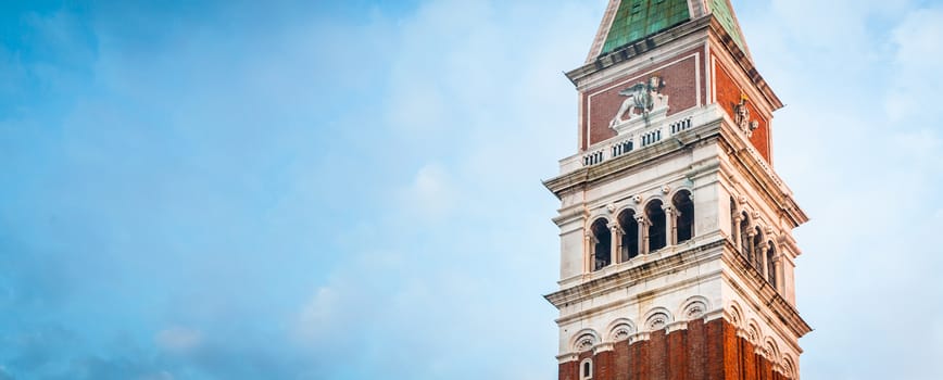 Venice, Italy - Detail of San Marco Campanile in the early morning