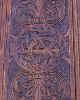 Detail of the  freemasonry door in Turin (Torino) - Italy