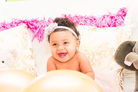Young Baby Girl Celebrating Her First Birthday