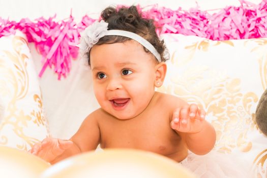 Young Baby Girl Celebrating Her First Birthday