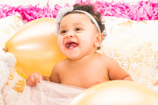 Young Baby Girl Celebrating Her First Birthday