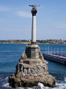 monument to the scuttled ships and the sea city of Sevastopol
