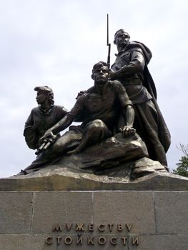 the monument to the heroes of the Komsomol in Sevastopol on the background of sky