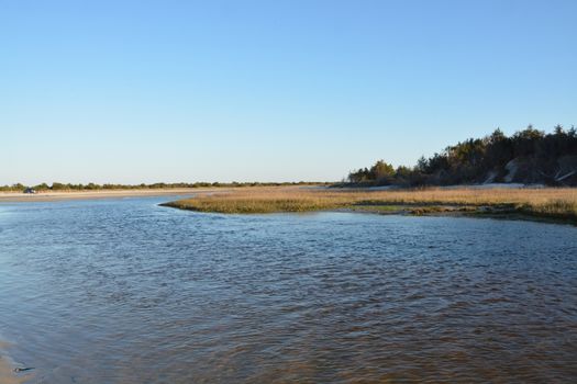 A view of the shore around the north end of Carolina Beach.