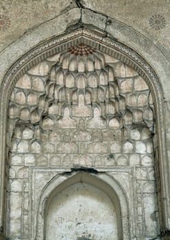 Traditional stalactite decoration of a mosque ceiling, Samarkand, Uzbekistan