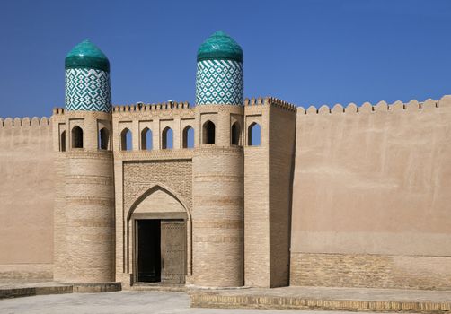 The Kunya Ark gate in Khiva Old Town, Uzbekistan