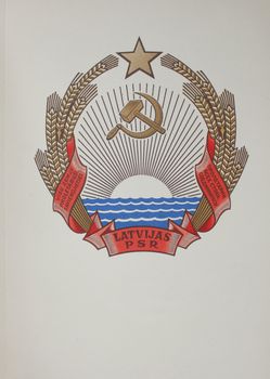 coat of arms of the Latvian Soviet Socialist Republic, Latvia is now a member of of the European Union