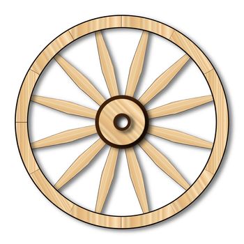 A typical wheel from a western covered wagon