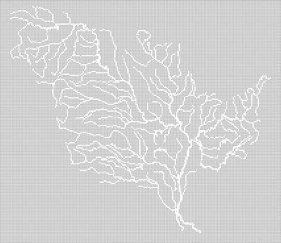 Halftone map of the Mississippi River and tributaries