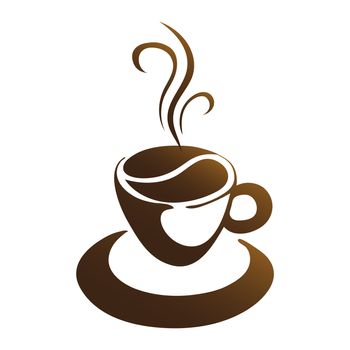 hot coffee cup vector on a white background
