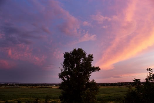 view from the window. photo of sky at sunset