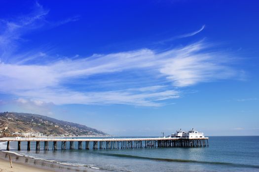 Malibu Lagoon State Beach in Malibu California. Malibu Pier California USA. Malibu Lagoon State Beach