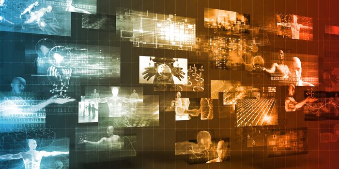 Technology Company Background with Digital Futuristic Abstract
