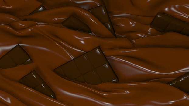 3D Illustration Abstract Chocolate Background with Glare