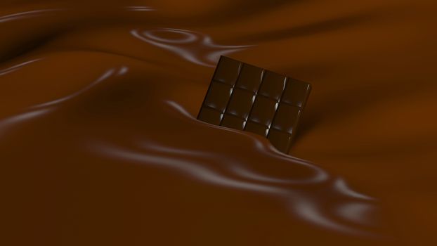 3D Illustration Abstract Chocolate Background with Glare