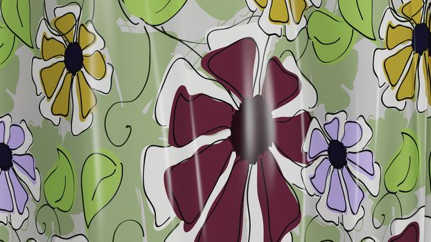 3D Illustration Abstract Floral Background Silk Cloth