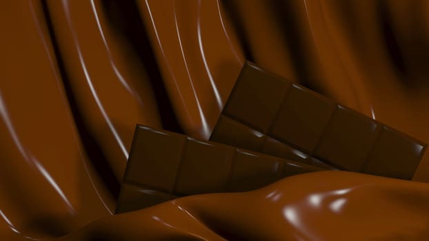 3D Illustration Abstract Chocolate Background with Glare