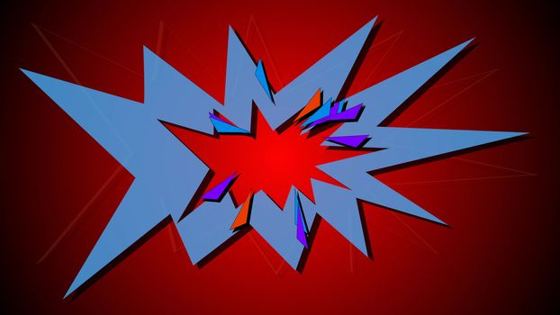 3d illustration of Boom. Comic book explosion.
