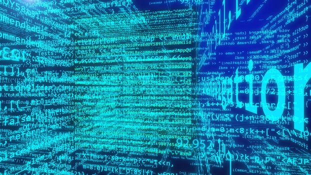 3d illustration of Data Code Digital Technology. Programming code concept.