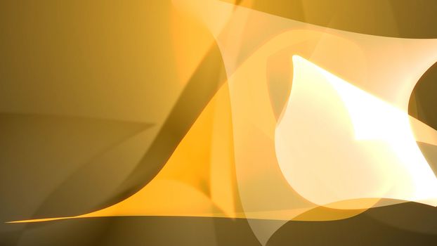 Abstract yellow shapes background composition - 3d illustration