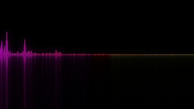 Colorful sound waves. Good background for audio concepts. 3D rendering