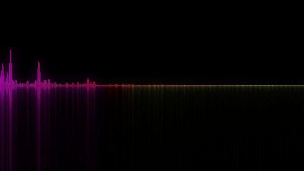 Colorful sound waves. Good background for audio concepts. 3D rendering