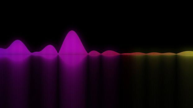 Colorful sound waves. Good background for audio concepts. 3D rendering