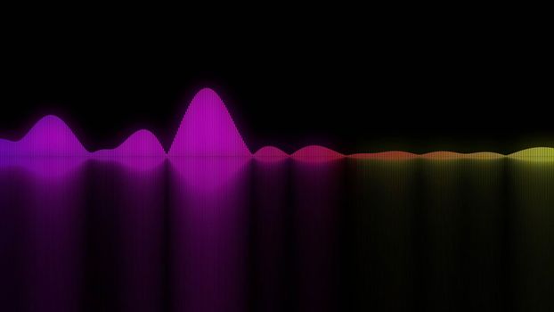 Colorful sound waves. Good background for audio concepts. 3D rendering