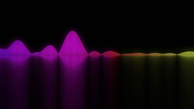 Colorful sound waves. Good background for audio concepts. 3D rendering