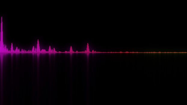 Colorful sound waves. Good background for audio concepts. 3D rendering