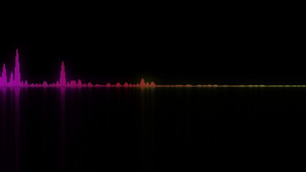 Colorful sound waves. Good background for audio concepts. 3D rendering