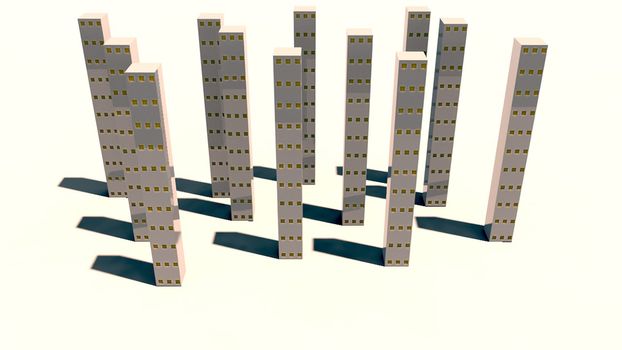 Abstract background with city. 3D rendering backdrop