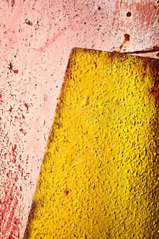 abstract background or texture old yellow plate on red