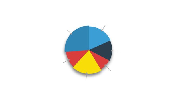 Circle diagram for presentation on white background. 3D rendering