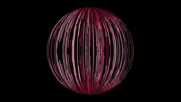 Abstract background with a sphere formed from the lines. 3d rendering