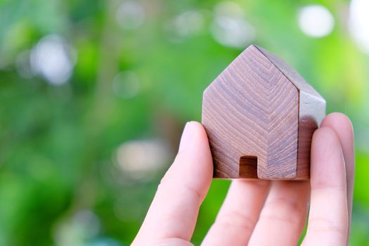 hand holding icon house, my dream house concept