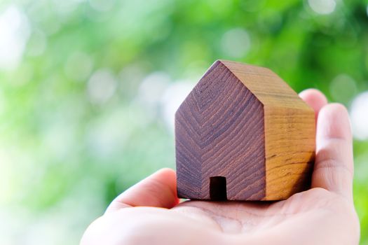 hand holding icon house, my dream house concept