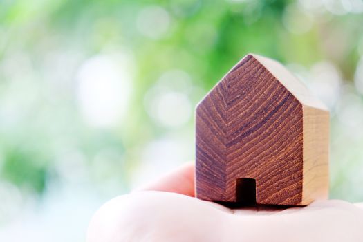 hand holding icon house, my dream house concept